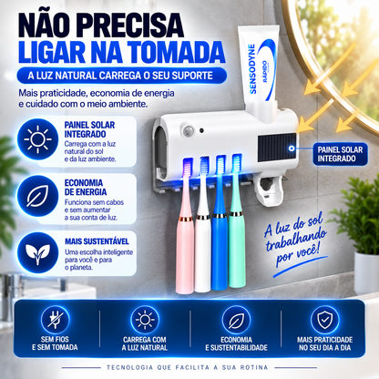 Suporte Inteligente para Escovas e Pastas de Dentes 3 em 1