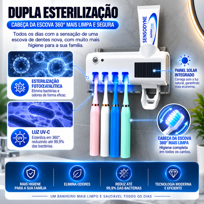 Suporte Inteligente para Escovas e Pastas de Dentes 3 em 1
