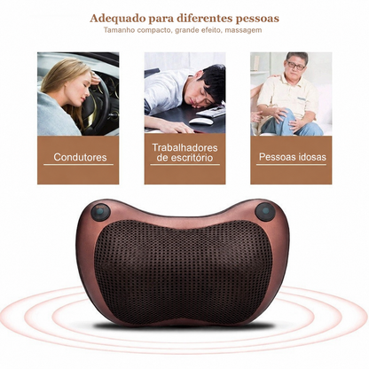 Almofada de Massagem Elétrica Multifuncional para Casa e Carro com Rotação em Ambos os Lados
