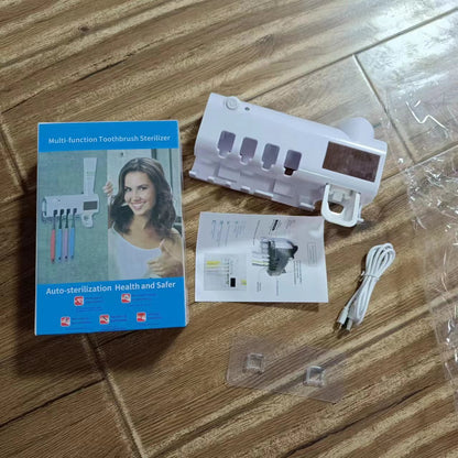 Suporte Inteligente para Escovas e Pastas de Dentes 3 em 1