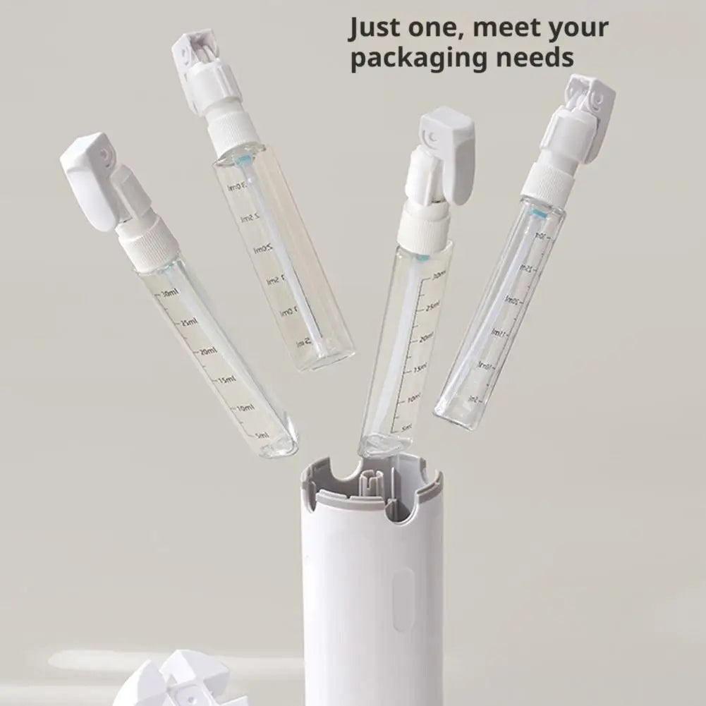 Dispensador de viagem 4 em 1, frascos portáteis à prova de vazamentos para perfume, xampu, condicionador e loção.